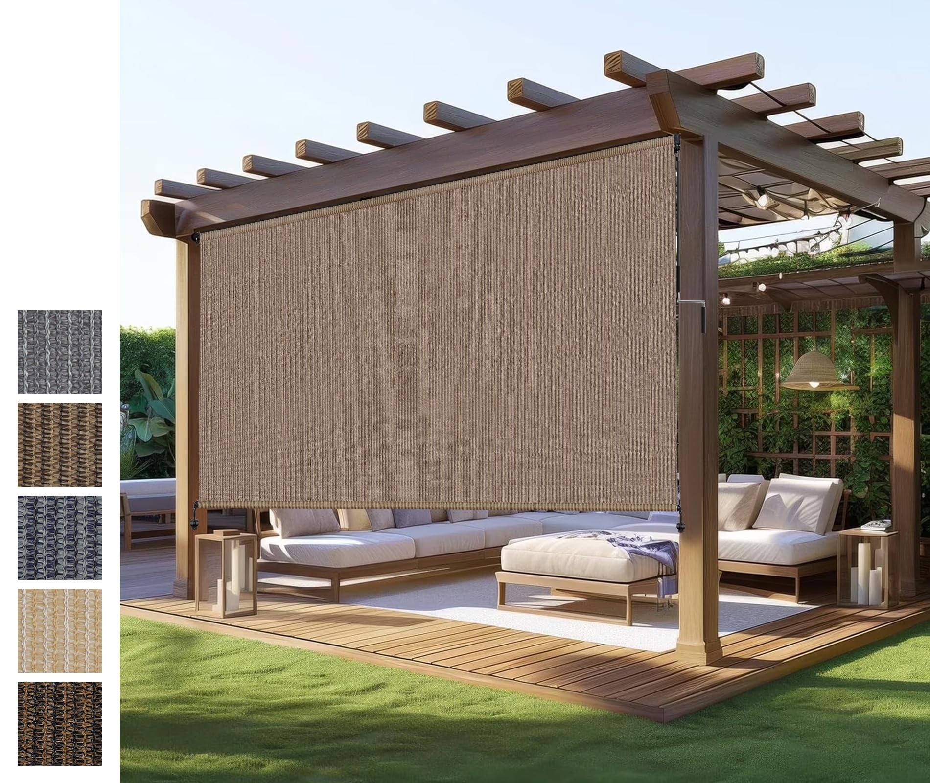 Photo 1 of Outdoor Roller Shades,Exterior Cordless Patio Shade Roll Up Blind for Porch