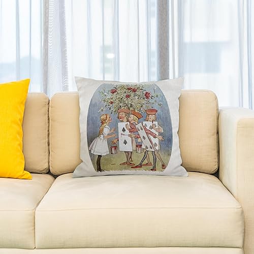 Miniatura 2 de 3dRose pc_110176_1 Funda de almohada de Alicia en el país de las maravillas, 16 x 16 pulgadas