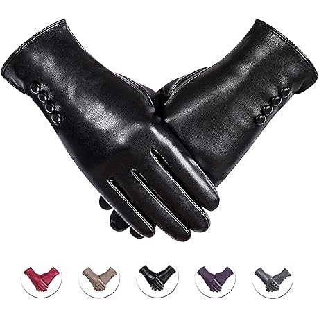 Women's PU Leather Gloves: Winter Warmth and Style