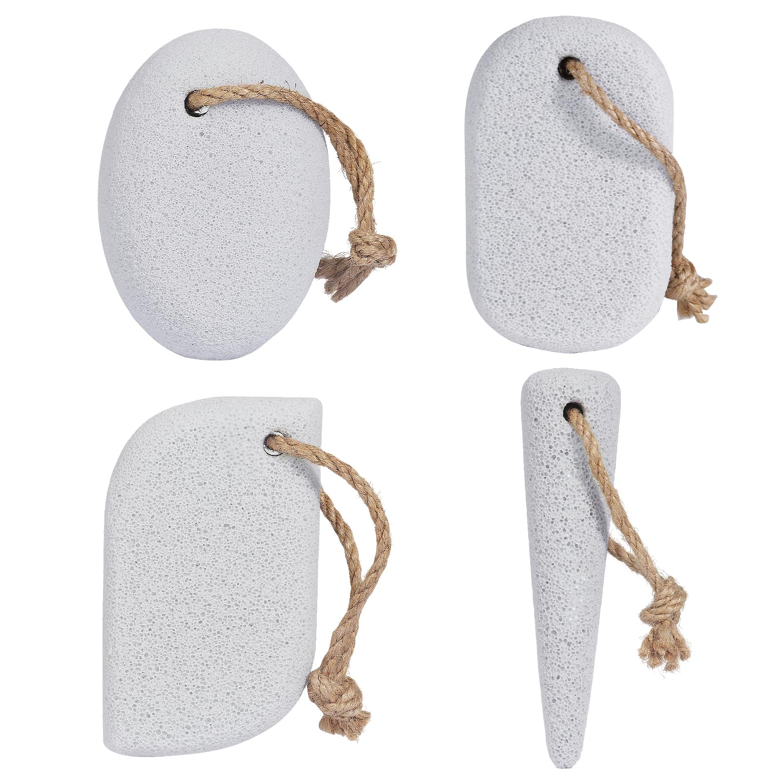 SAMEBUTECO 4 Packs Grey Natural Pumice Stone for Feet