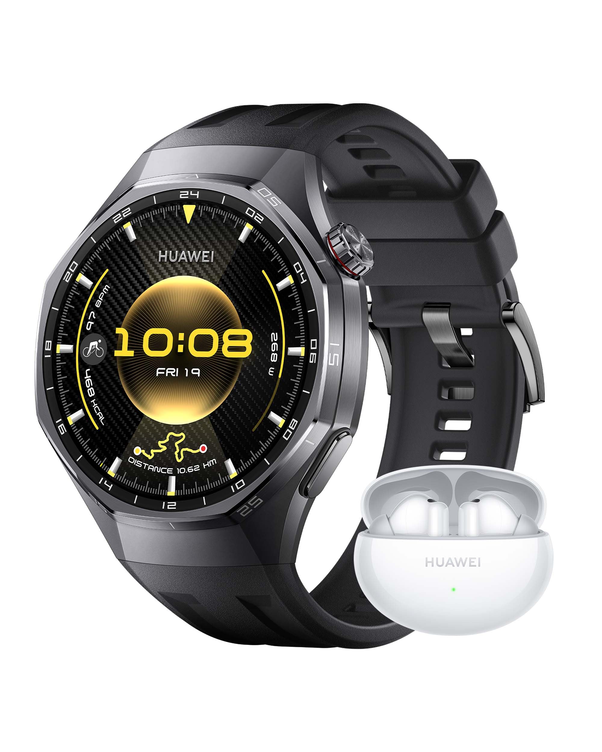 HUAWEI WATCH GT6 Pro 46mm ブラック 保証レシート付き HUAWEI WATCH GT 6 Pro 46mm Black + FreeBuds 6i White, 1.47''AMOLED