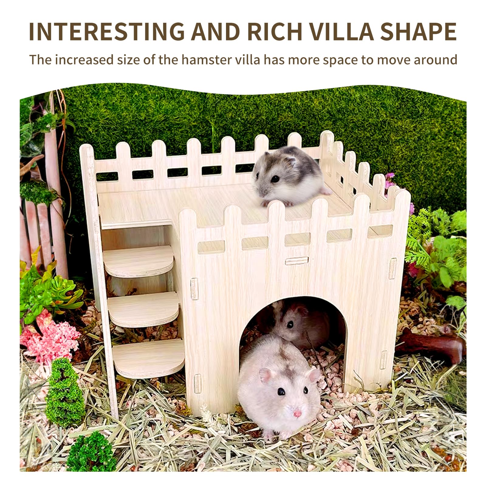 Snapklik.com : HPAWHOMEPART Hamster Maze,Natural Wood Hamster Hideout ...