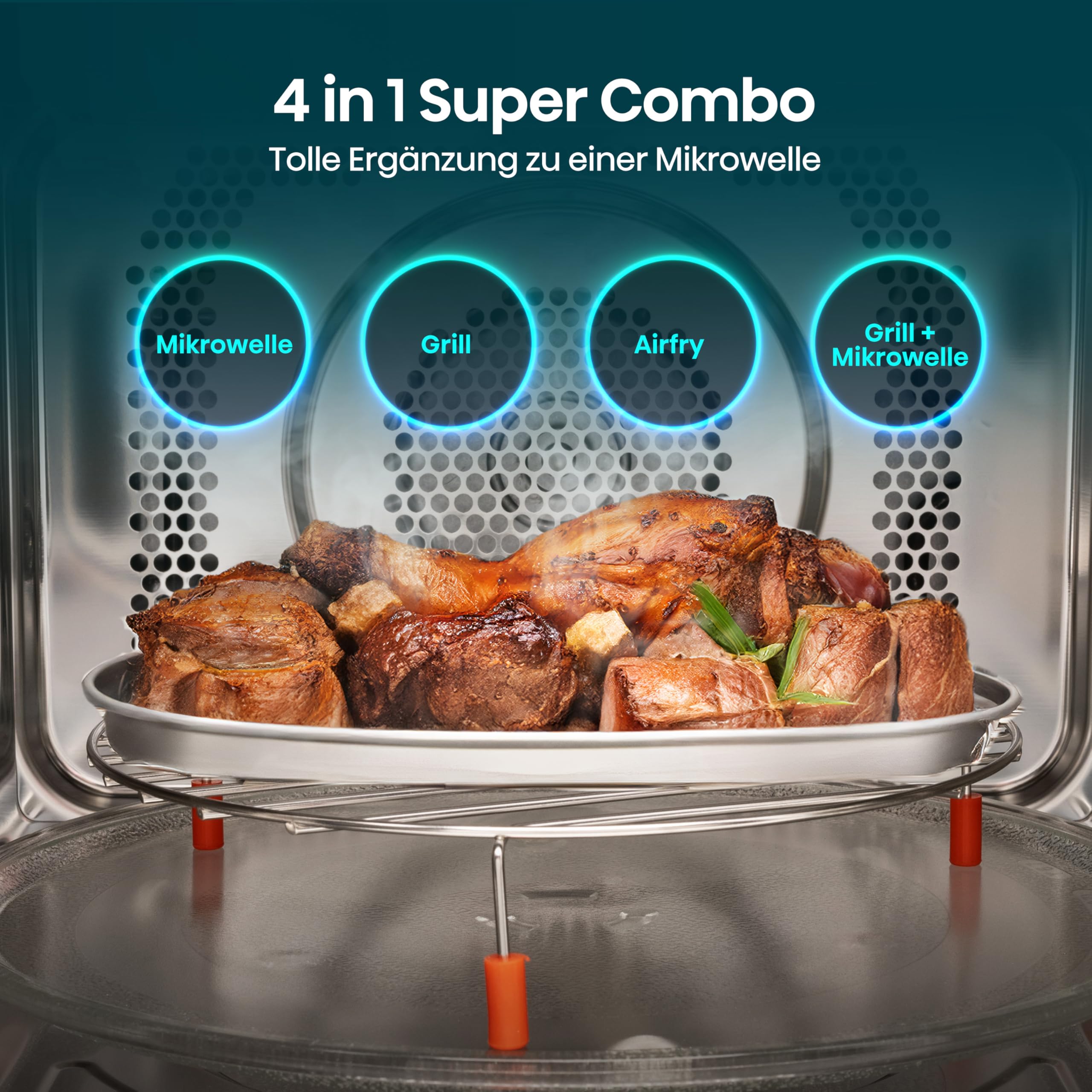 Hisense H23MOBS5HC Mikrowelle 23L 900W AirFry 4 in 1 Schwarz