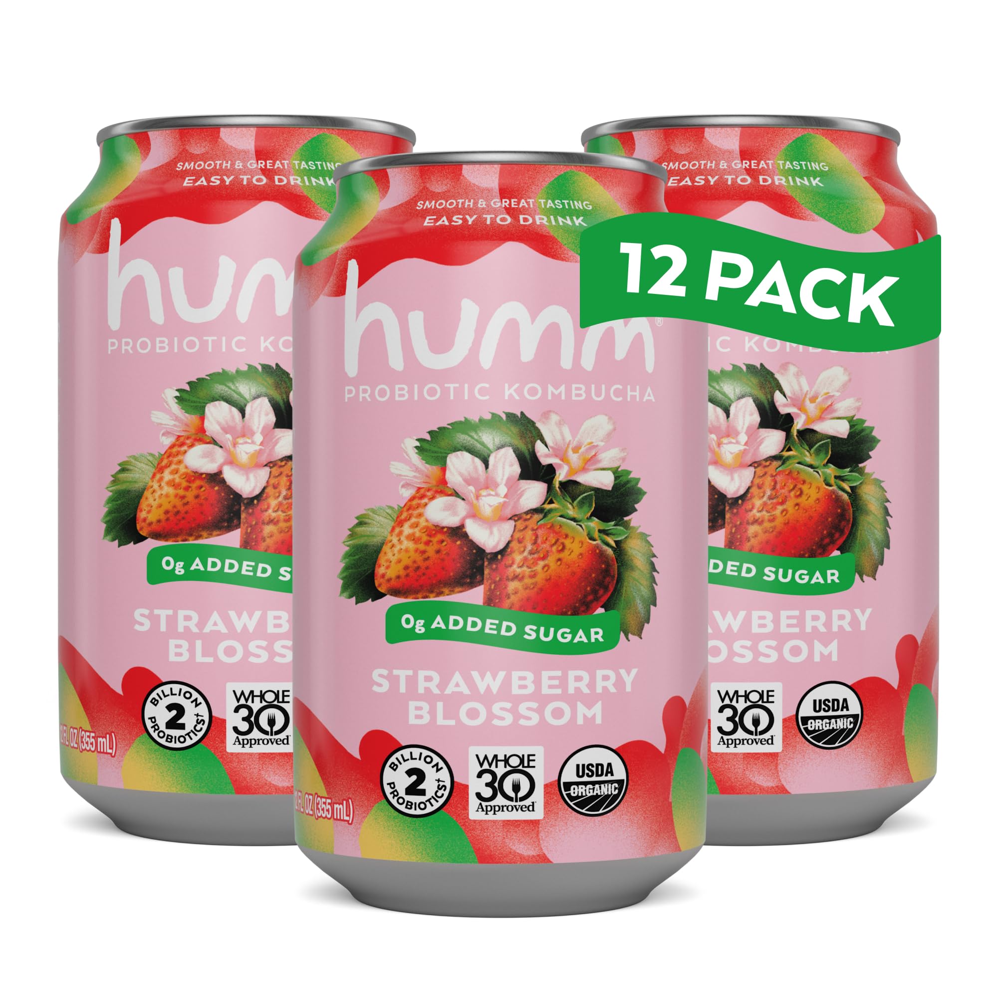 Amazon.com: Humm Kombucha, Strawberry Blossom, Organic, Vegan