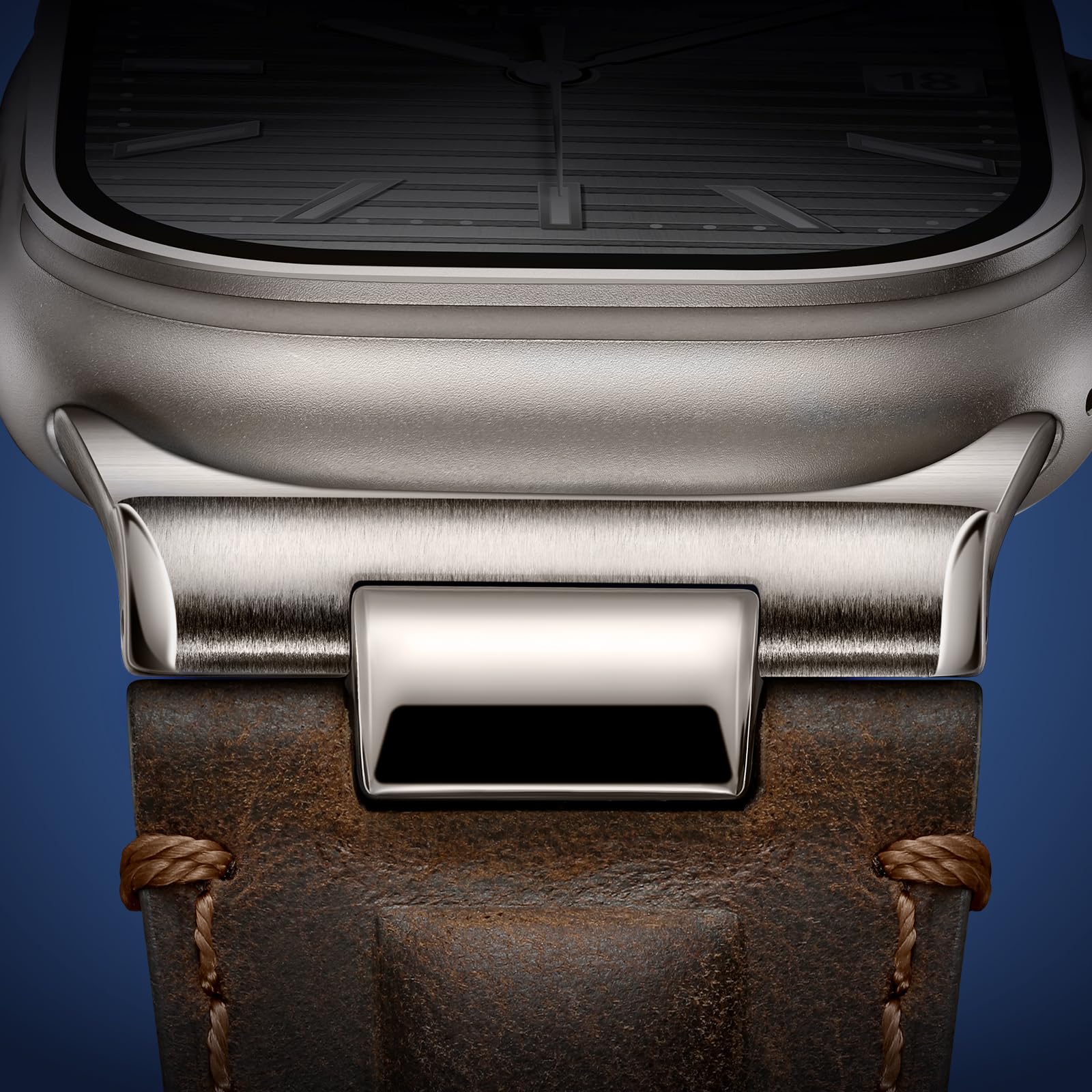 Skórzany pasek do zegarka Apple Watch Ultra 3/Ultra 2 49 mm, 46 mm, 45 mm, 44 mm, designerski pasek zastępczy z prawdziwej skóry do iWatch Ultra 3, 2, 1, SE, serii 11, 10, 9, 8, 7, 6, 5, 4, 3