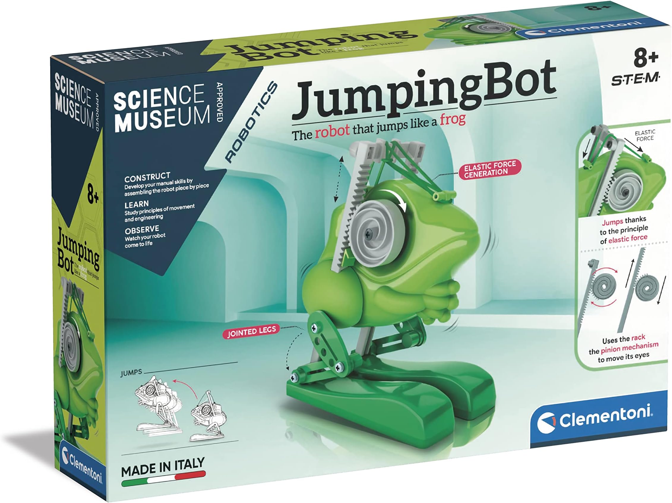 Clementoni- Science Museum JumpinBot: Engaging STEM Robot Toy, Build and Program Your Own Jumping Robot, Fun and Educational Engineering Experience, Explore Robotics and Coding Skills (8+ Years)