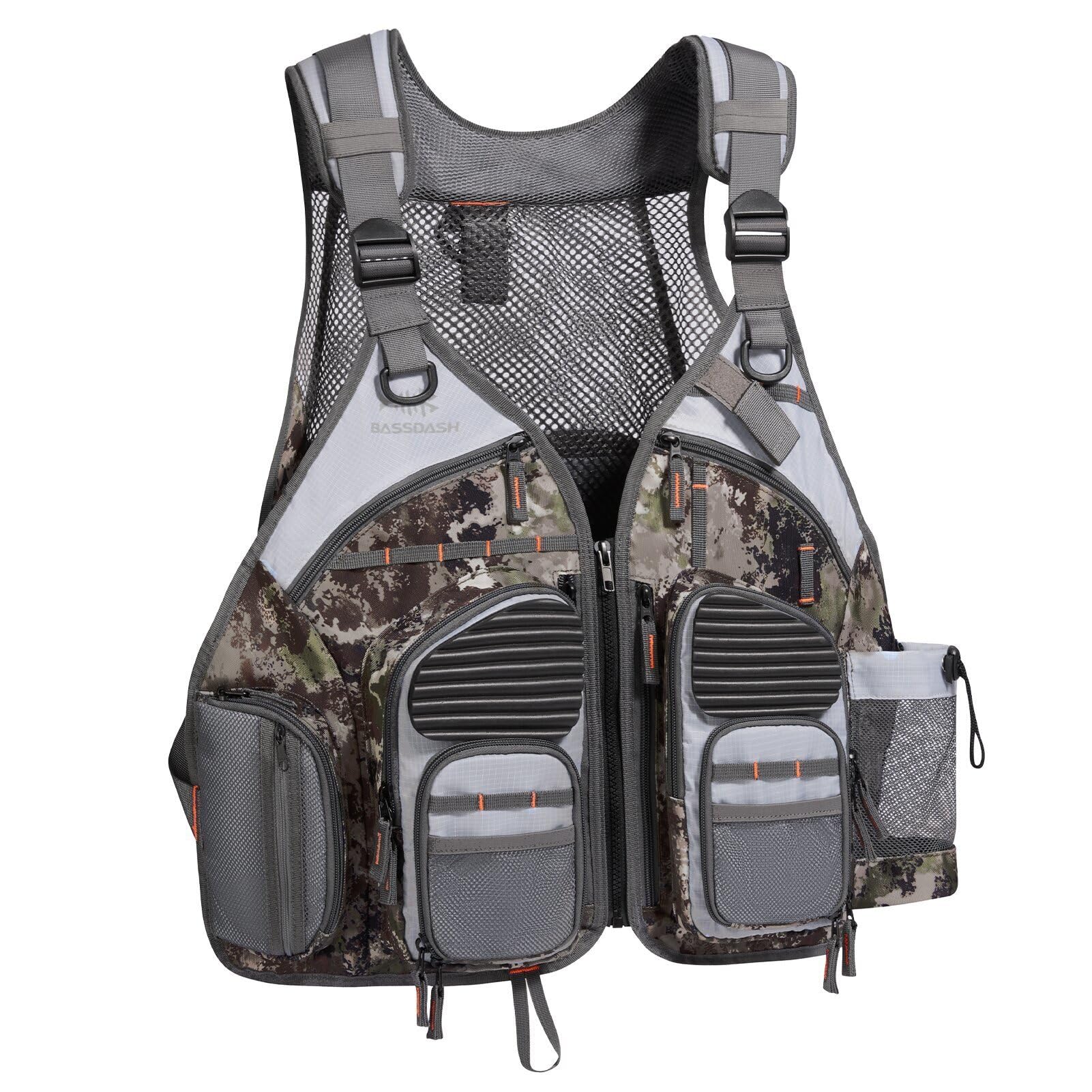 BASSDASH Strap Fishing Vest Adjustable for Men and Women, for Fly Bass Fishing and Outdoor Activities