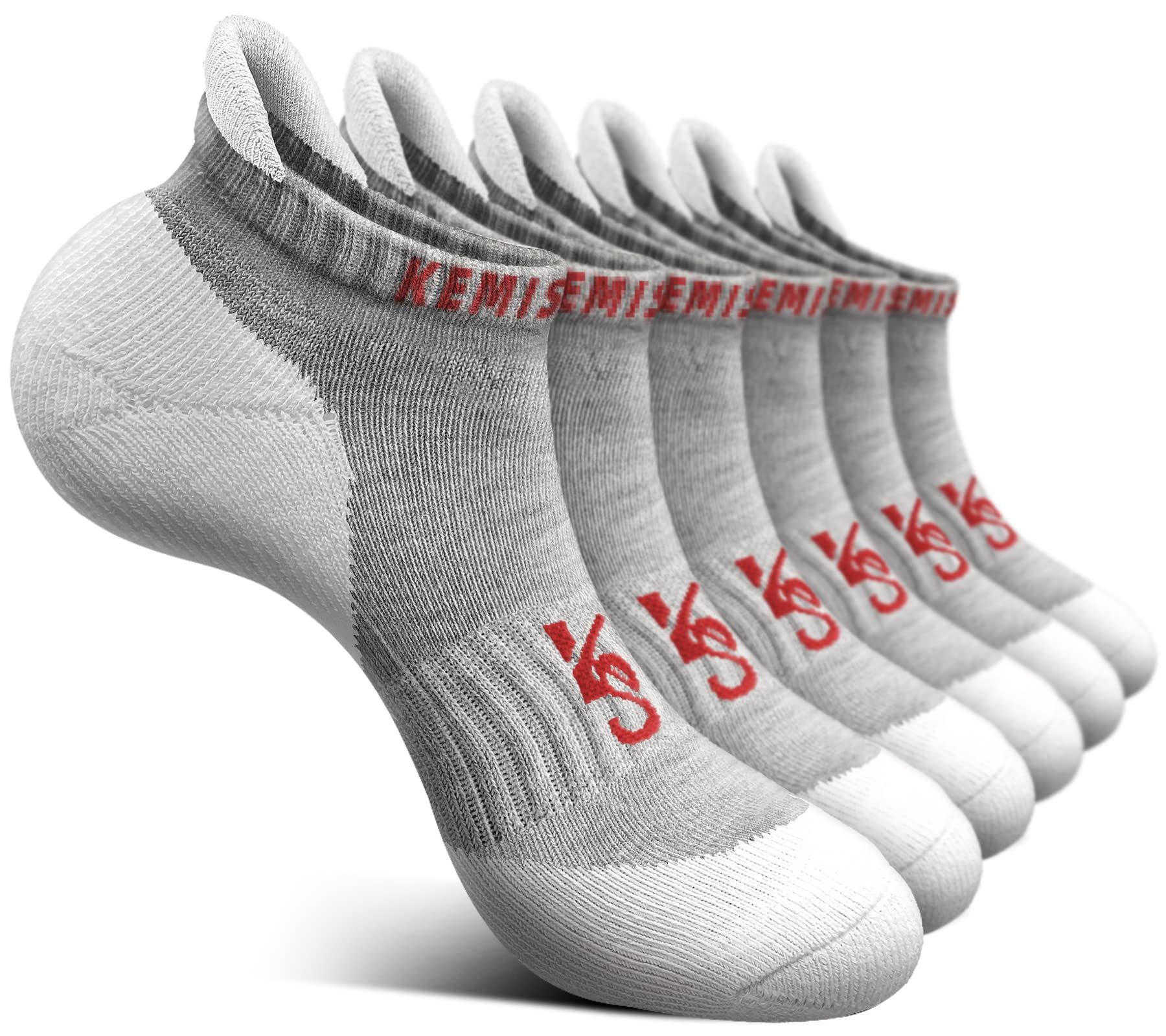 BULLIANT Women Cushioned Running Ankle Socks Anti-Slip Y-Heel No Show 6Pack