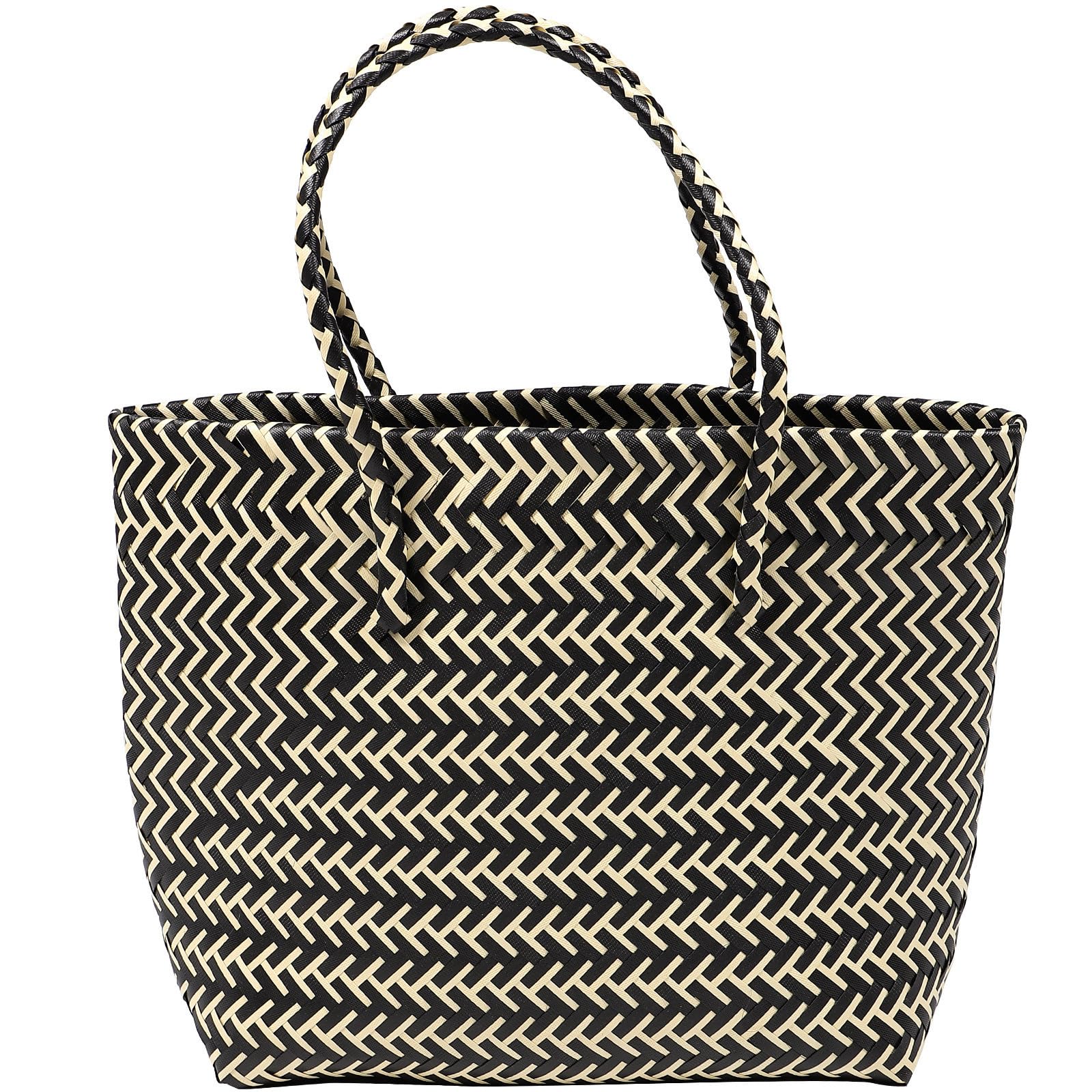Panier de rangement tressé à main noir, l'élégance durable pour vos fruits