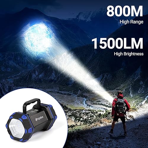 Miniatura 2 de Linterna LED de campamento recargable, linterna de campamento de 1500 lm, 8 modos de luz, luces de campamento de capacidad 4800, luz de flash