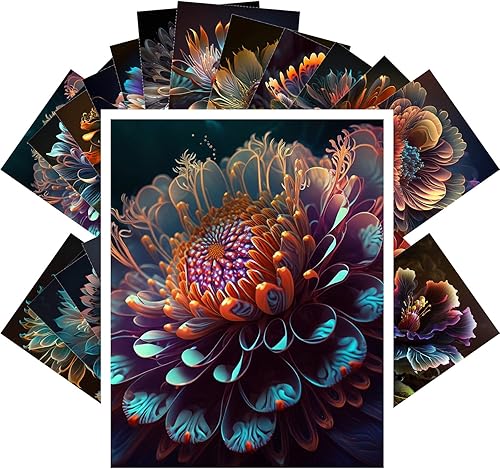 Miniatura 13 de PIXILUV Postales vintage 24 piezas de flores y frutas todavía vida antigua museo pintura arte de Oliver Retro Poster REPRINT Negro