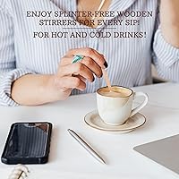Vista 6 de 1000 agitadores de café envueltos individualmente de madera, palitos de madera desechables de 5.5 pulgadas para café, cóctel y bebidas calientes