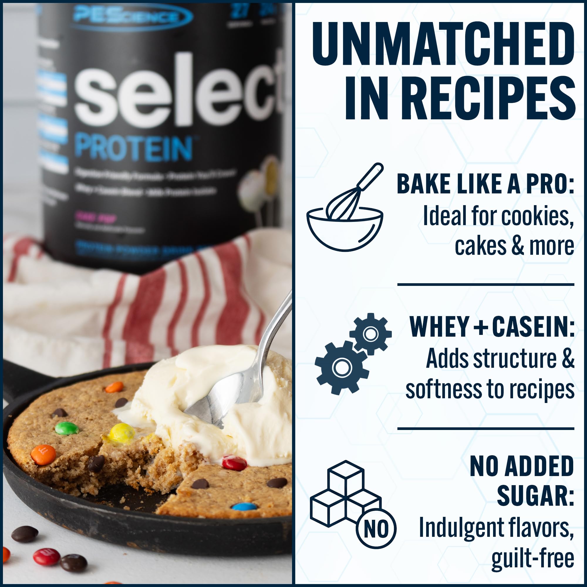 PEScience Select Protein Powder, Whey & Casein, Cake Pop, 55 Servings — Amazon image 4
