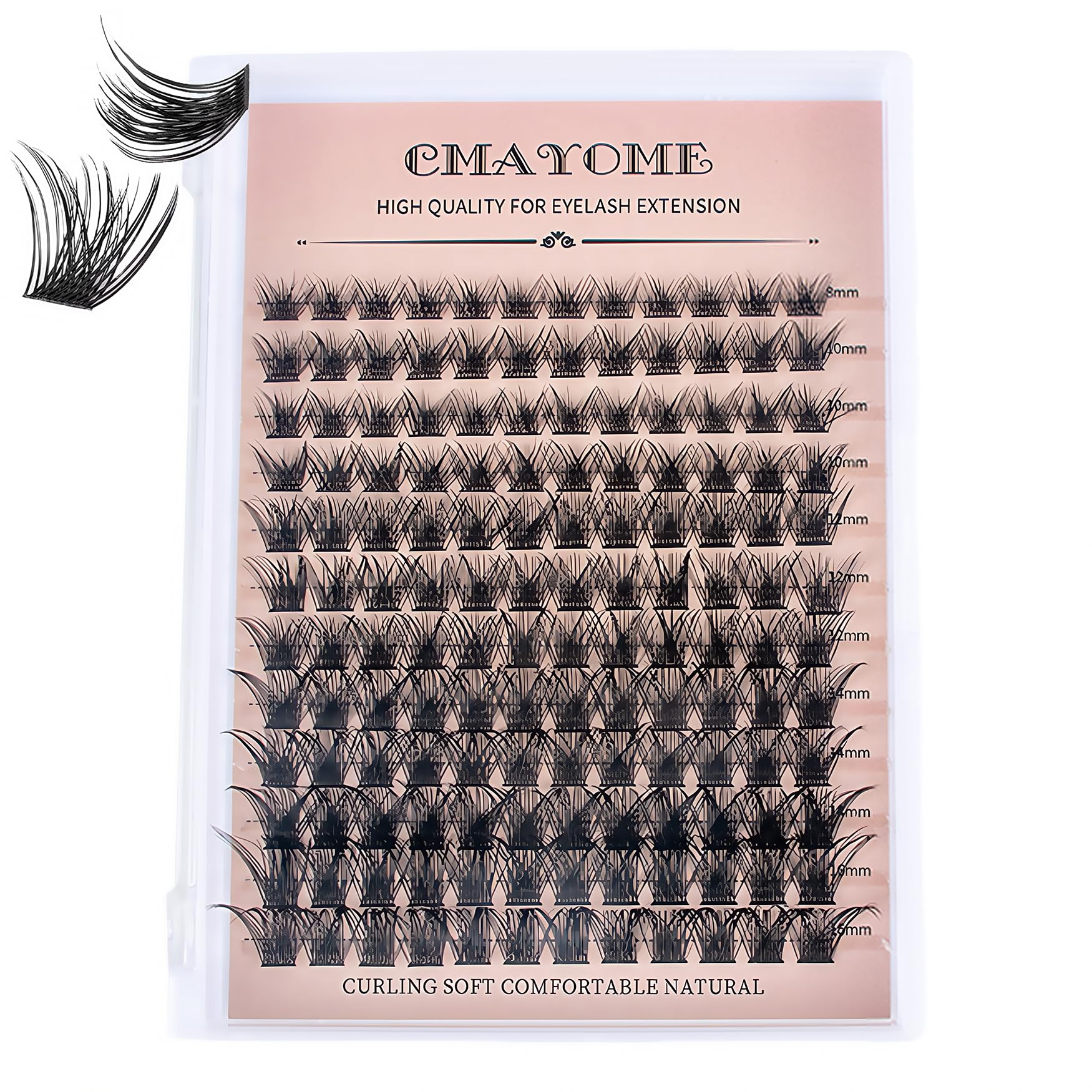 AYNKH 144 C Curl Cluster Lashes Wispy Thick Cluster Lashes Natural Individual Eyelashes DIY Clusters Lashes Wispy Eyelash Extensions 8-16MM