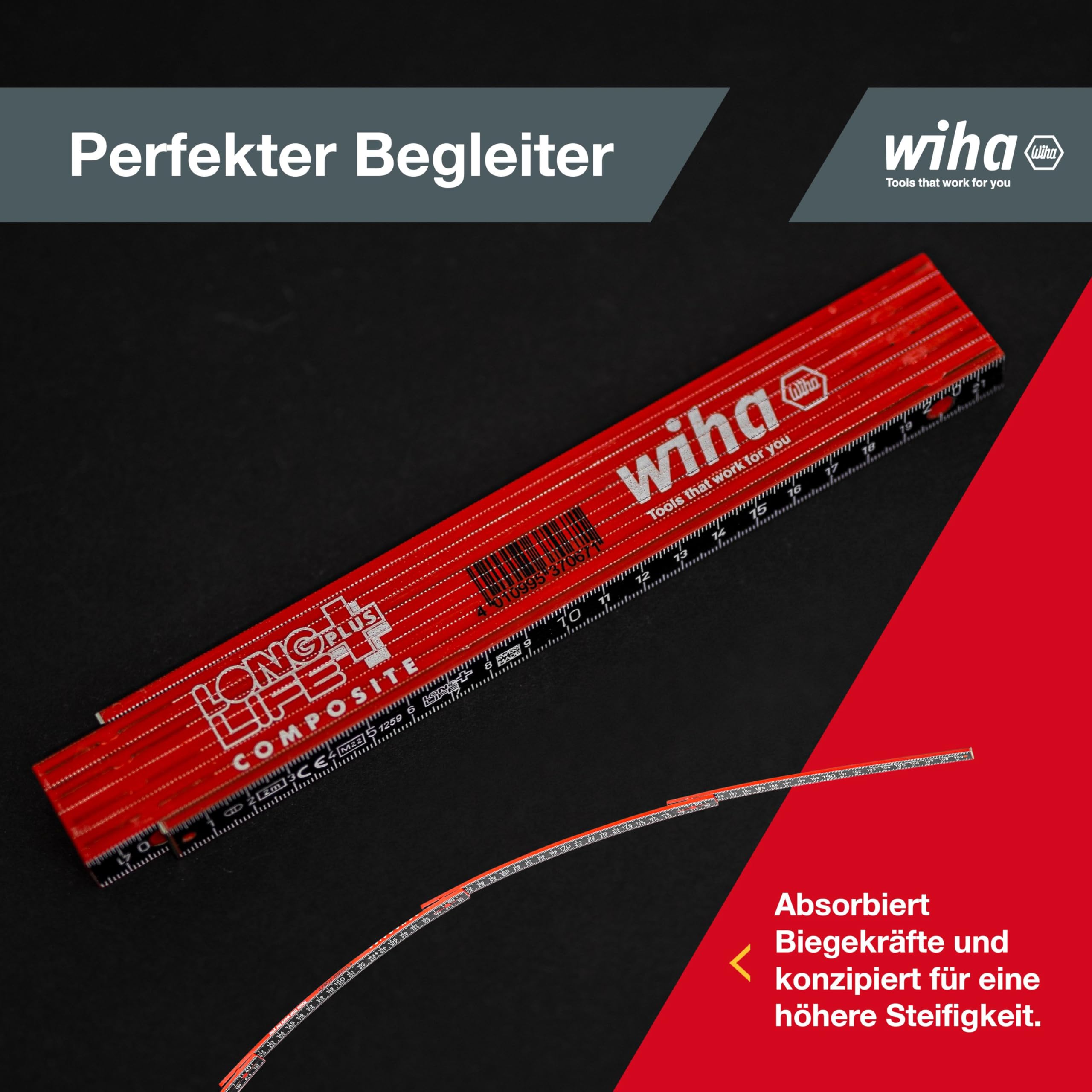 Wiha Meterstab Longlife® Plus Composite 2 m metrische Skala 