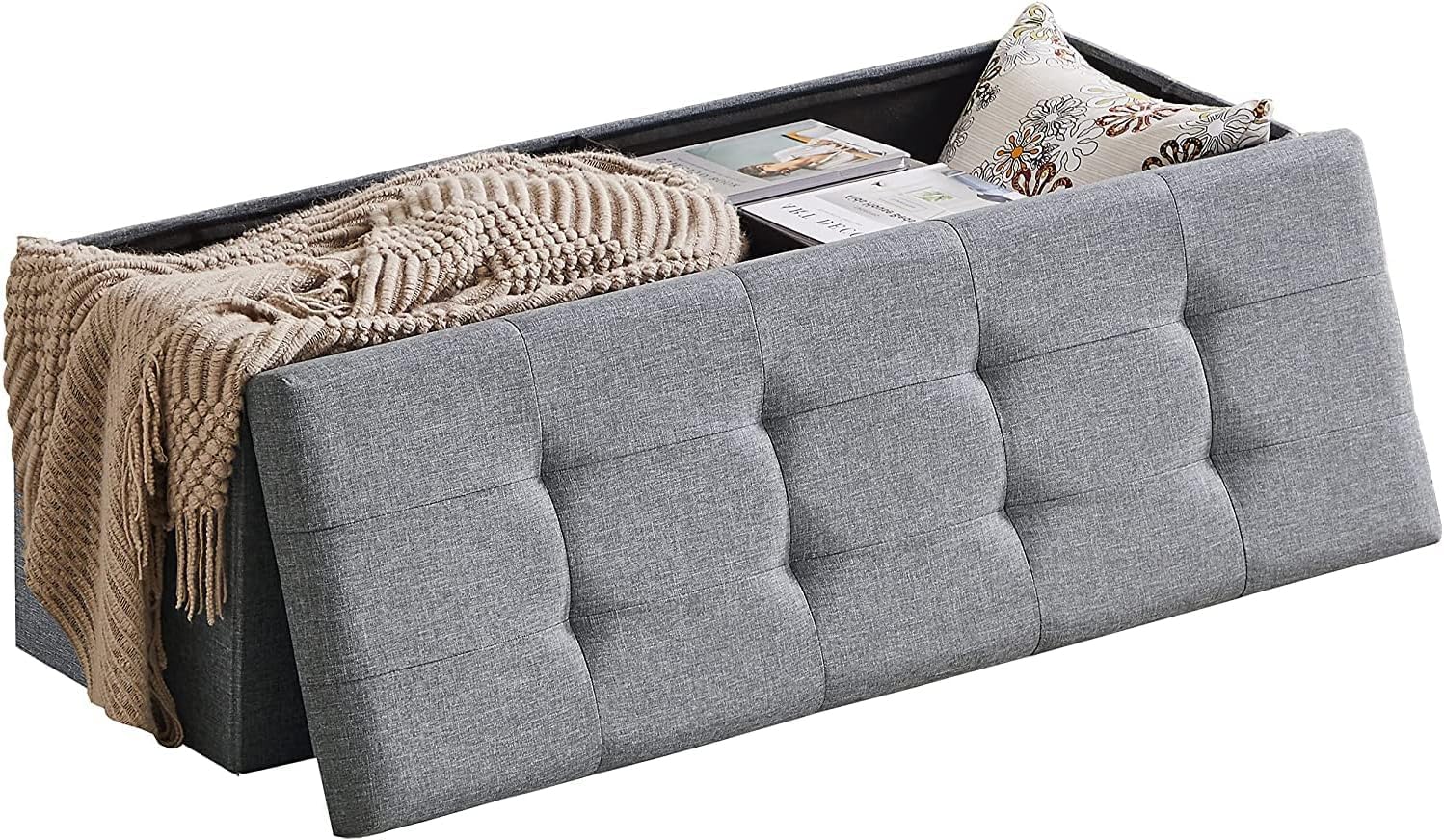 Zedelmaier Sitzbank mit Stauraum Sitzhocker faltbar belastbar bis 300 kg 76 x 38 x 38 cm