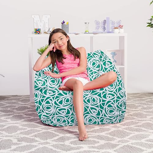 Miniatura 725 de Posh Creations Puf estructurado cómodo para jugar, leer y ver la televisión, Malibu Lounge, tela de lona para colorear, criaturas Criaturas de tela