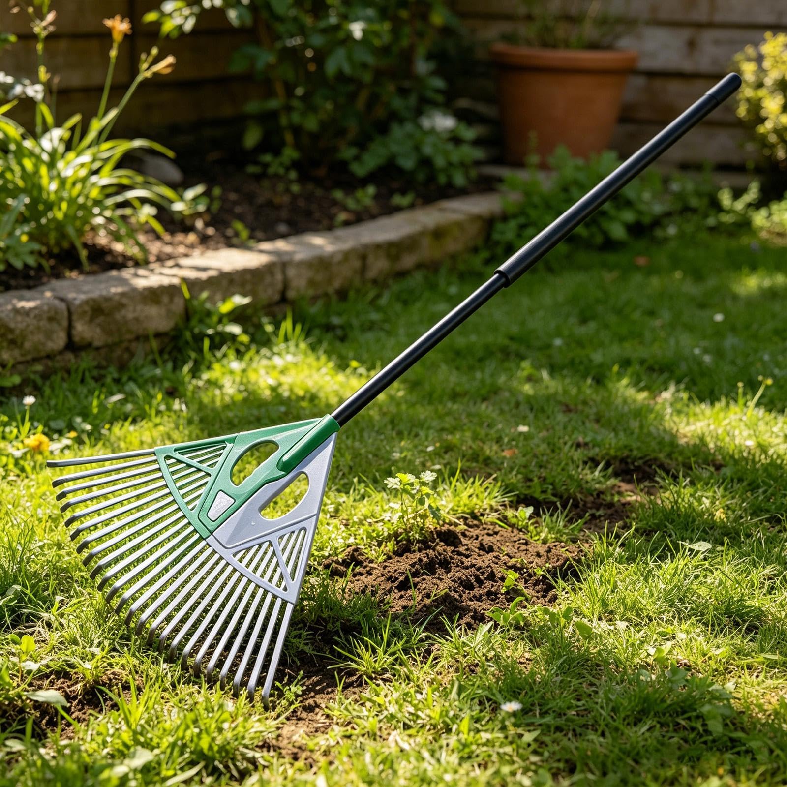 Rastrillo para Hojas Herramienta de jardinería para Recoger Hojas, deshierbar, Limpiar escombros y Basura Rastrillo de jardín, Esponja