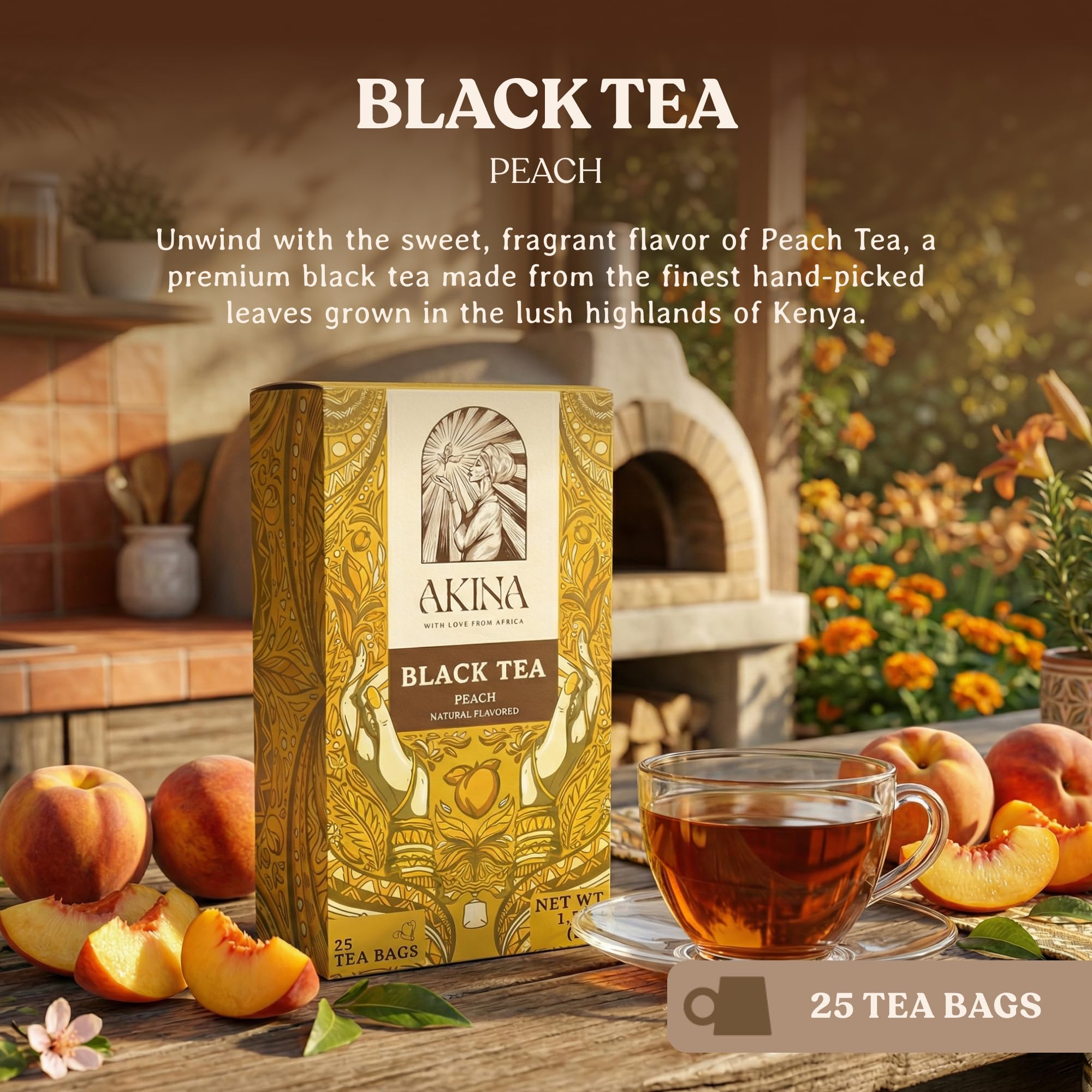 Amazon.com : AKINA - Peach Flavored Black Tea Bags, Individually