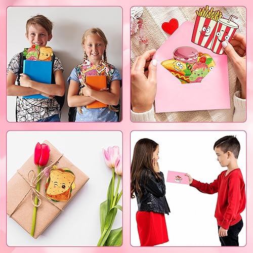 Miniatura 6 de Tarjetas del día de San Valentín para niños, paquete de 32 tarjetas de intercambio del día de San Valentín para niños con bonitos sobres rosados,