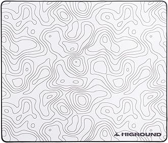 Higround SNOWSTONE Large Topographic Gaming Mouse Pad, Medium Speed Desktop Mouse Pad, Computer Mouse Pad, Flat Edge Sewn, Full Range of Motion, Base in