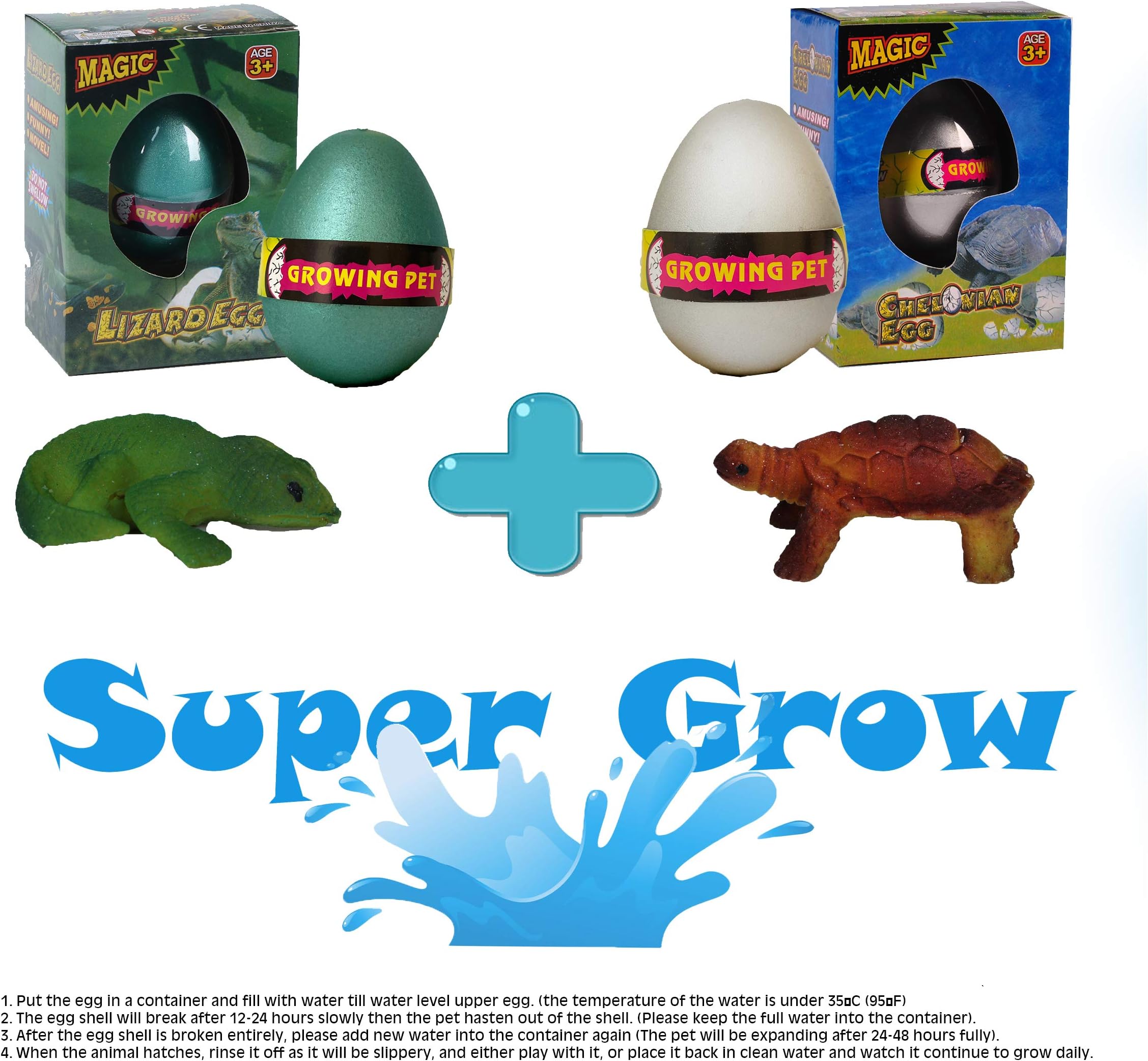 METAZO Hatch Eggs -2 Diffrent Growing Animals (Lizard + Turtle)