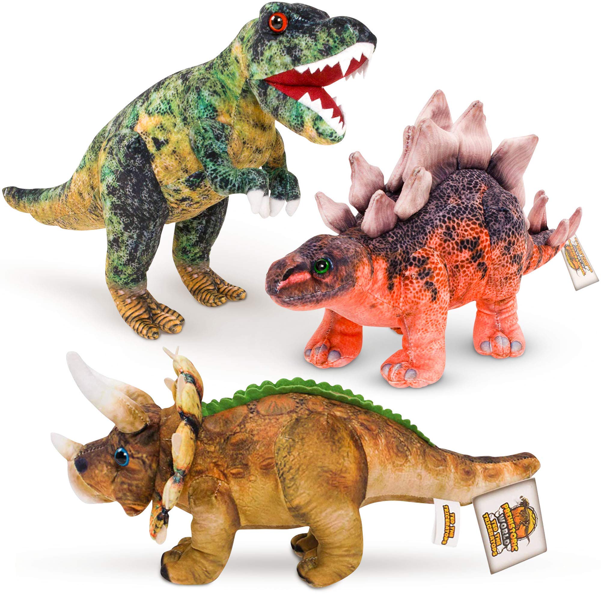 Buy Prehistoric World Set of 3 Jumbo Soft Toy Dinosaurs Dinosaur