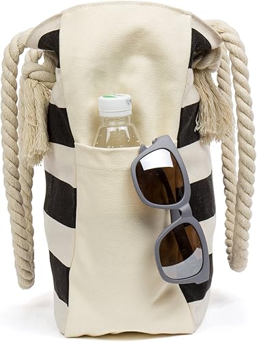 Vista 7 de Malirona Bolso grande de viaje a la playa con asa de cuerda de algodón, XL, Casual