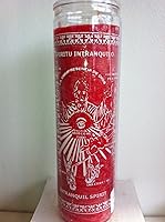 Vista 1 de Unstill Spirit (Espiritu Intranquilo) Vela roja sin perfume de 7 días 1 color en vidrio