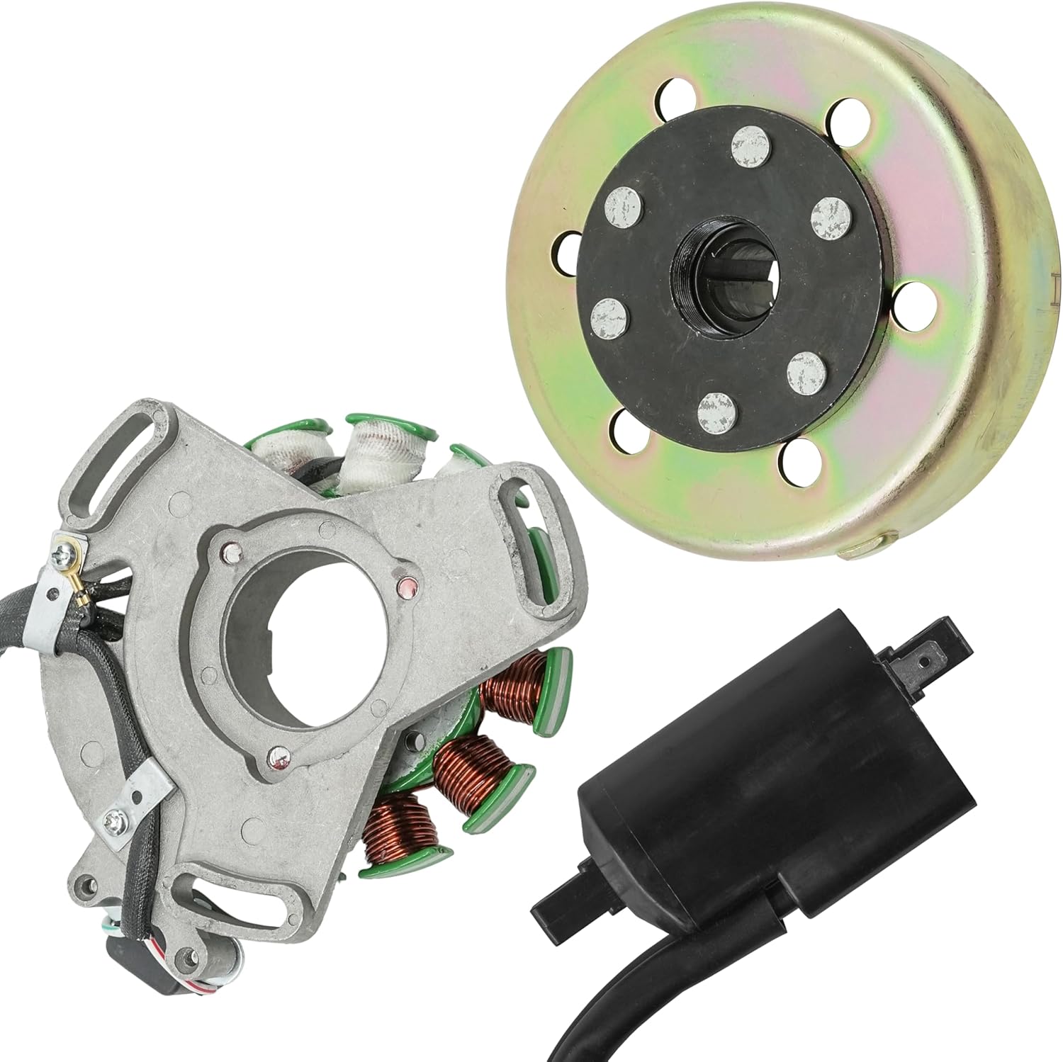 Caltric Stator & Flywheel Rotor Compatible With Yamaha Banshee 350 Yfz350 1995-2006 & Ignition Coil