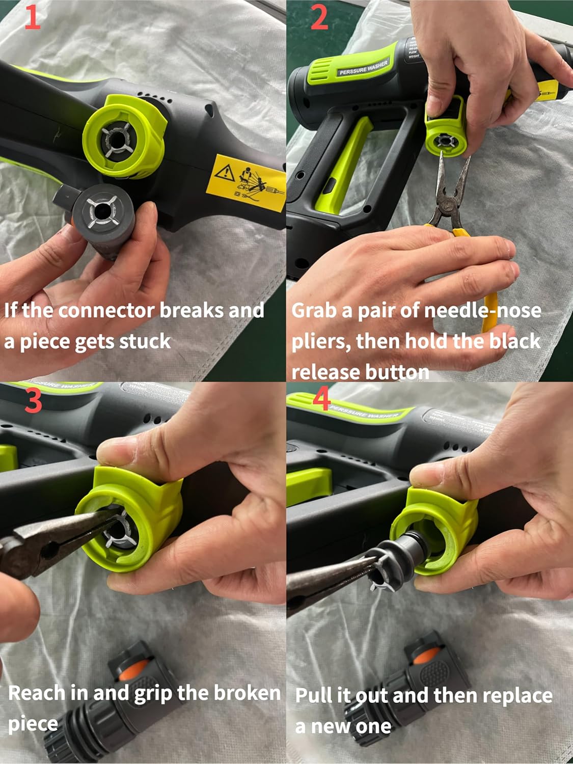 Portable Cordless Pressure Washer 2 Batteries - 1200PSI Brushless Cordless Power Washer with 6-in-1 Nozzle, Adjustable Foam Cannon LCD Touch Screen for Car Garden - Image 8