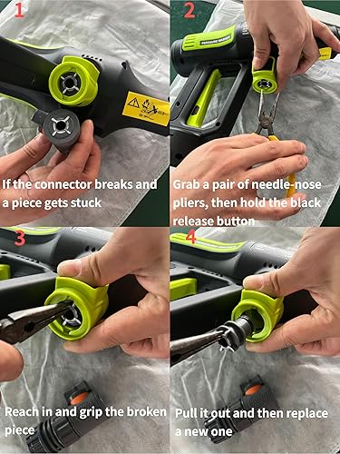 Miniatura 7 de Lavadora a presión inalámbrica portátil con adaptador de grifo, paquete de 2 baterías de 1200 PSI, lavadora inalámbrica a pilas con boquilla 6 en 1,