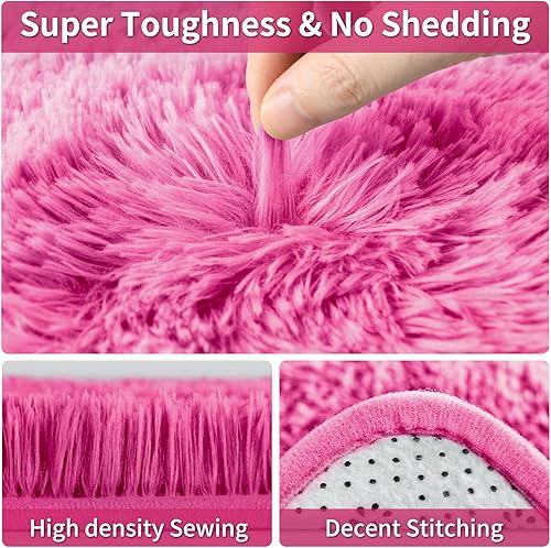 Miniatura 3 de Merelax - Moderno tapete peludo grande de interior, para dormitorio, sala, habitación infantil, dormitorio estudiantil, decorativo, antideslizante,