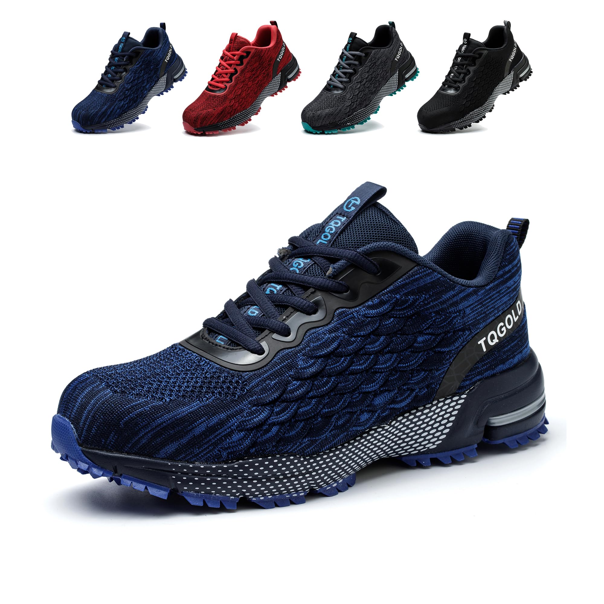 TQGOLD Scarpe Antinfortunistiche Uomo Leggere Comodo Donna Scarpe da Lavoro con Punta in Acciaio Ammortizzazione Traspiranti Antiscivolo Scarpe Protettive Industriali