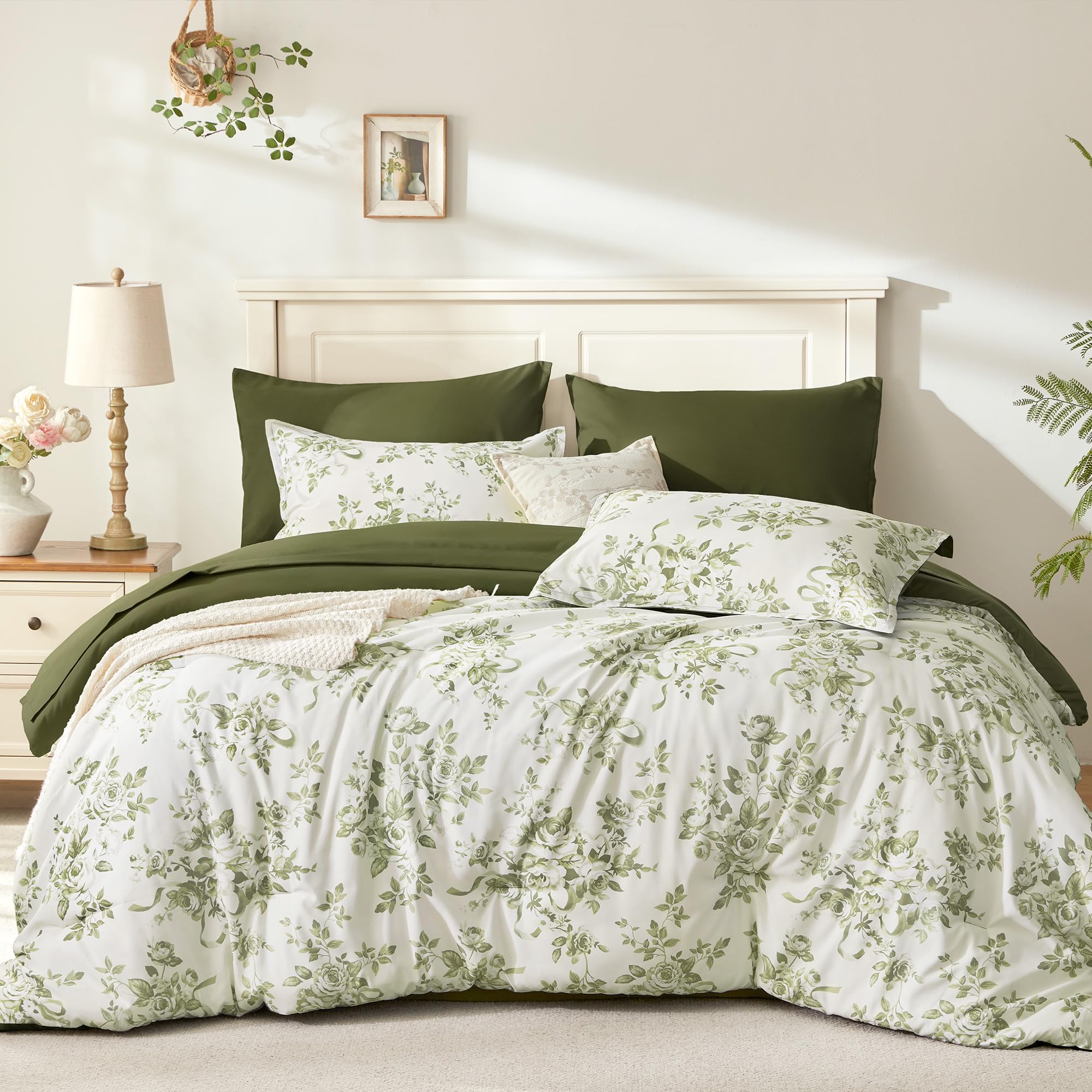 Andency Floral Comforter King Set - Orange Rose -15