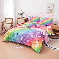 Vista 17 de MWMWMW Juego de edredón de mariposas para niñas, juego de ropa de cama estampado de mariposas rosa y morado, juego de ropa de cama de mariposas de 5