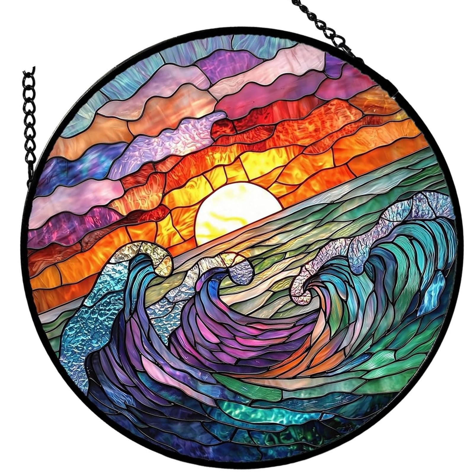 Qusinfc Colorful Sun Catchers Glass Ornament Suitable for Window Gardens Decorating with Colorful Light Reflection Twist Sunlight Reflectors