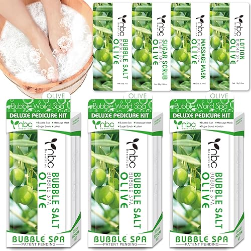 Miniatura 25 de Kit de pedicura para pies remojados: sal de burbujas, exfoliante de azúcar, máscara de masaje, loción de masaje en una caja, kit de spa de 4 pasos