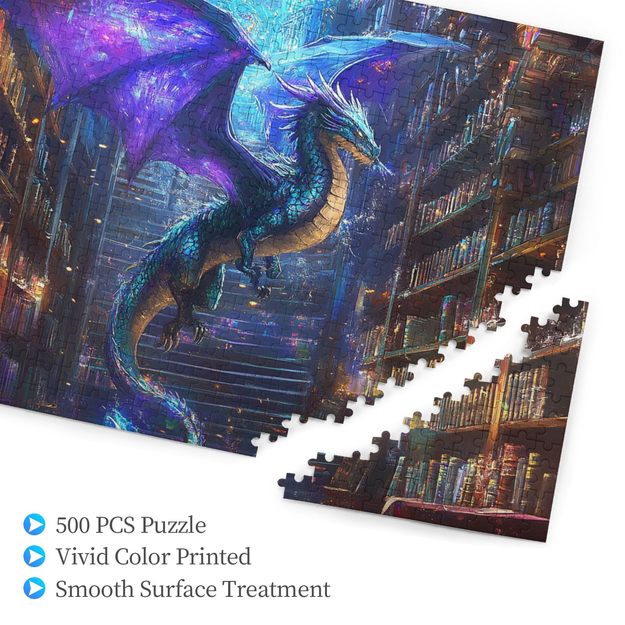 500-Piece Wooden Puzzle For Adults - Dragonfly On Flowers Art, Challenging Game & Home Decor Gift