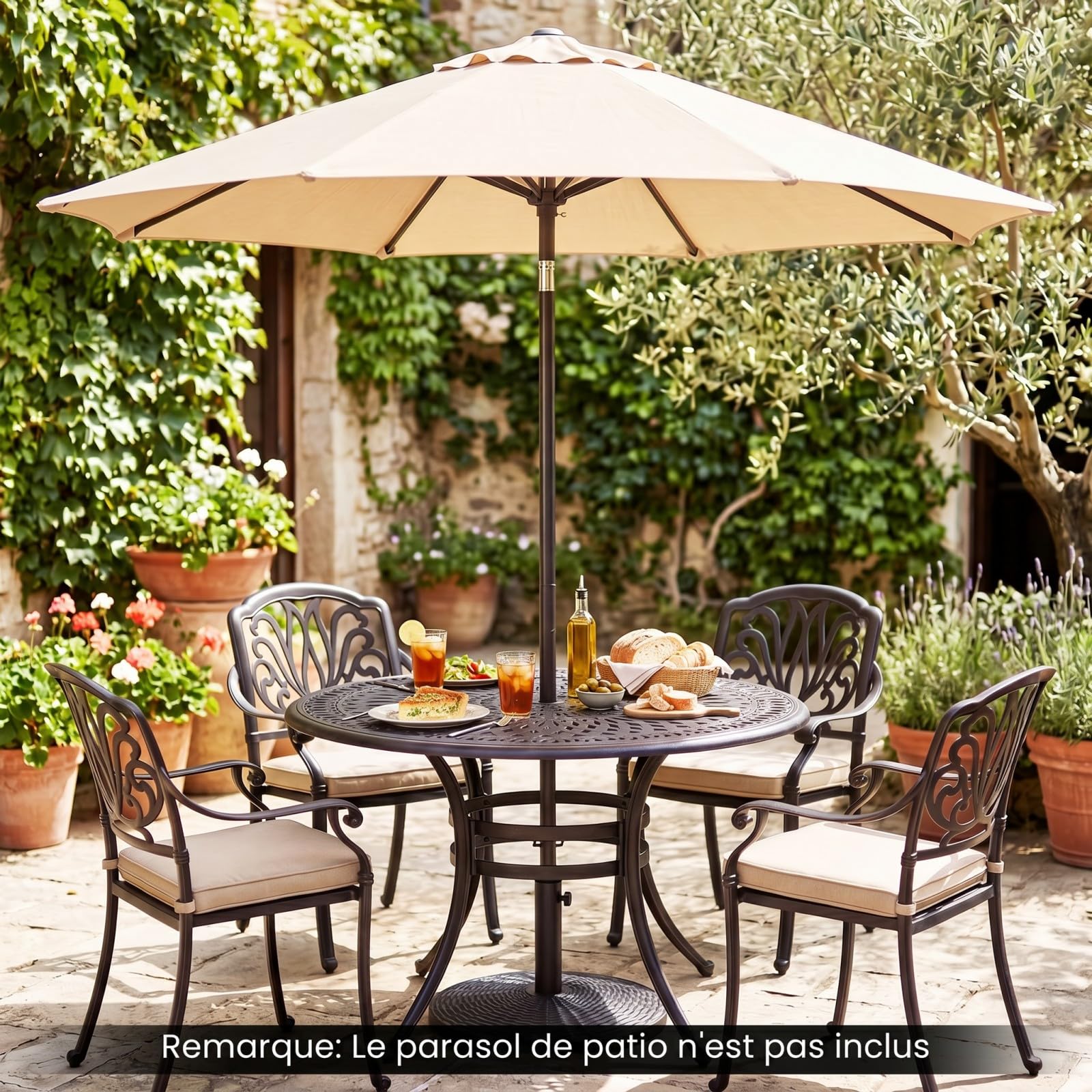 COSTWAY Pied de Parasol en Béton 9,5 kg pour Mât ∅38/48 mm