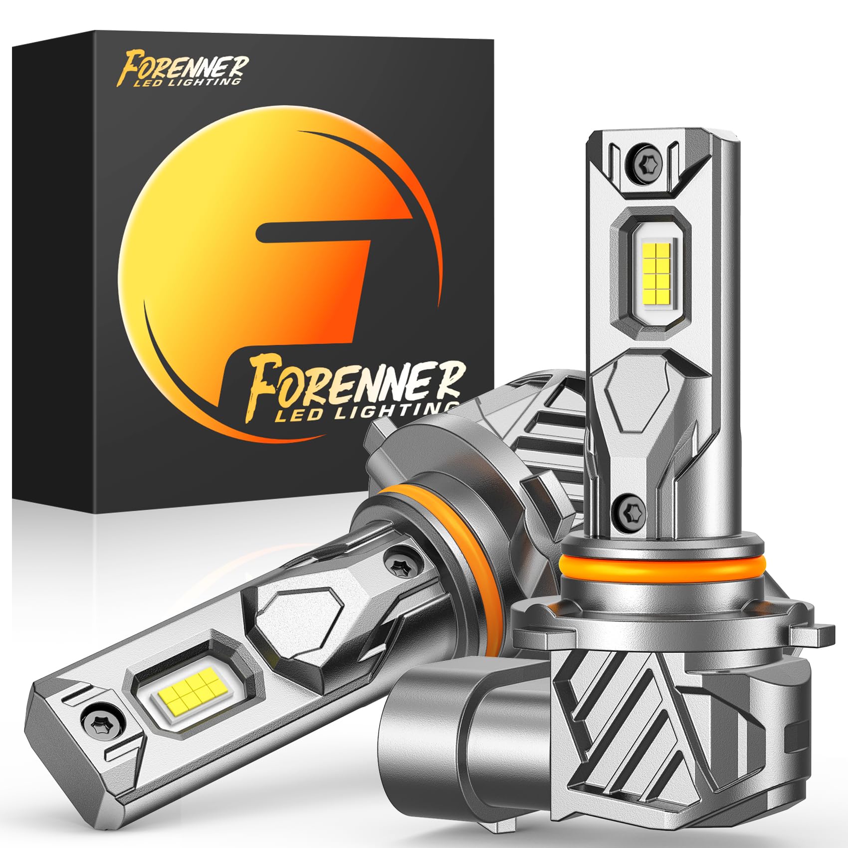 FORENNER 9005 Light Bulbs, 900% Super Bright 6500K Cool White, HB3 Fog Light Bulbs 1:1 Mini Size, 10-Year Service Life, Direct Installation, IP68, Back Up Light Assemblies, Pack of 2