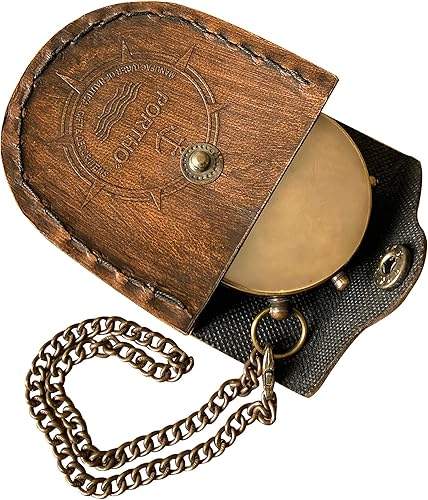 Miniatura 3 de Brass Compass with “Go Confidently in the Direction of Your Dreams” Quote by Thoreau – Leather Case Gift for Graduation, Baptism, Student, Grandson,