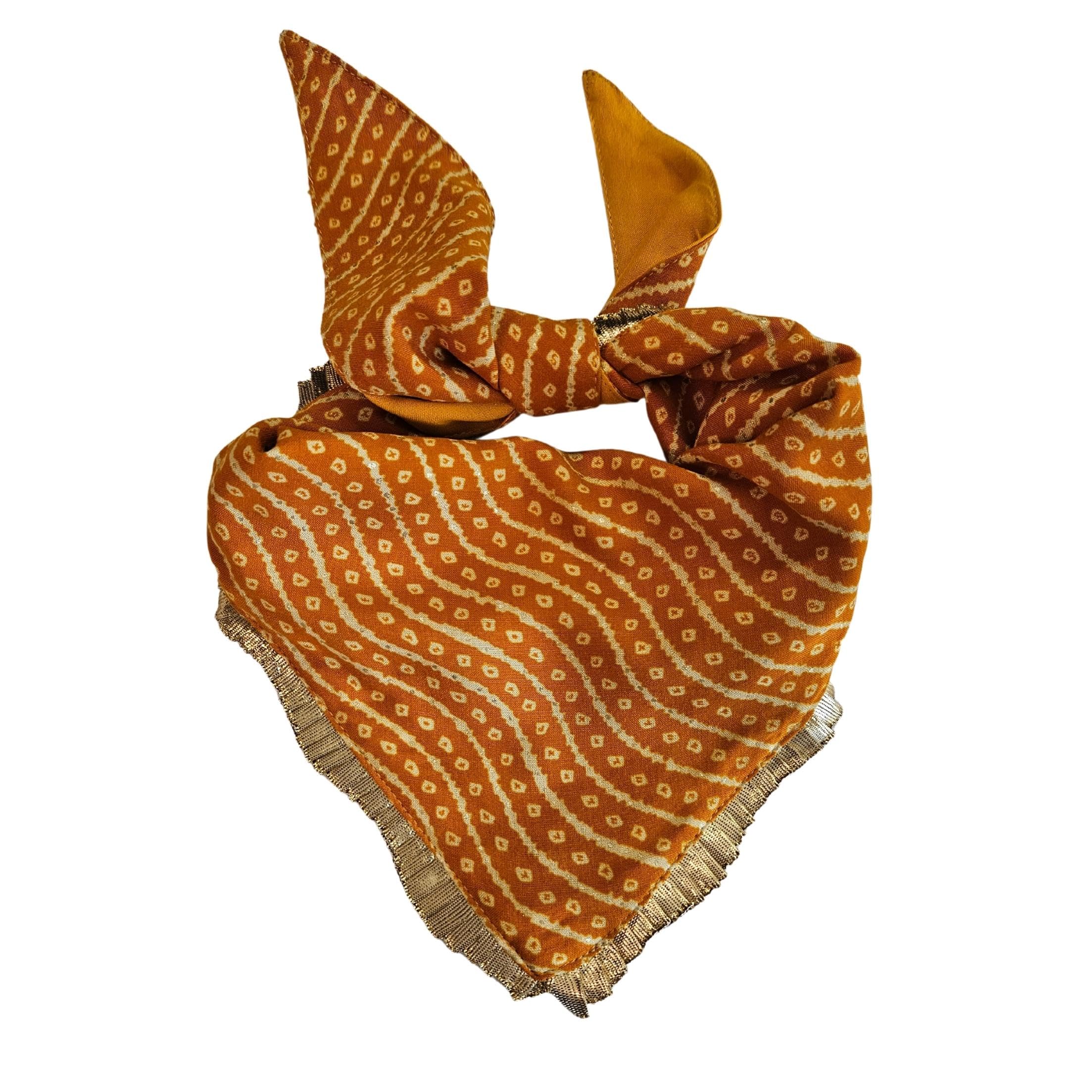 All For Fur Dog Bandana | Knot & Tie | Adjustable Cotton Bandana/Scarf | Luxury Dog Accessories | Scarf for Small (S) to Medium (M) Dogs | Mustard Bandhani (B0CL2JRCCS) Amazon Price History, Amazon Price Tracker