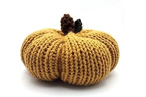Fall Fantasy - Knitted Pumpkin Pie Ornament - Mustard