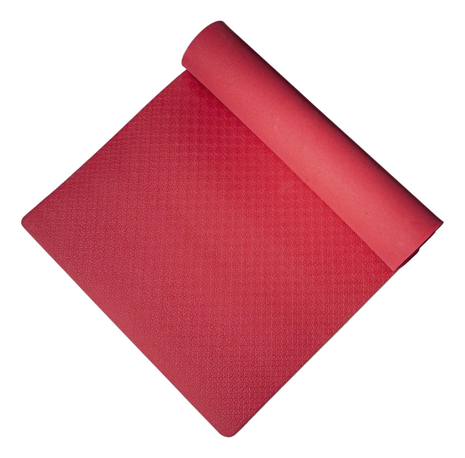 Tapete Portátil Yoga Pilates Ejercicio 4 Mm Antideslizante Rojo