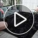 HOMORE Black Rugs for Living Room, 5x8 Area Rugs for Bedroom Fluffy Furry Rug for Kids Room, Large Shaggy Rug for Teen Boys Girls Room, Big Fuzzy Carpet for Dorm Home Decor