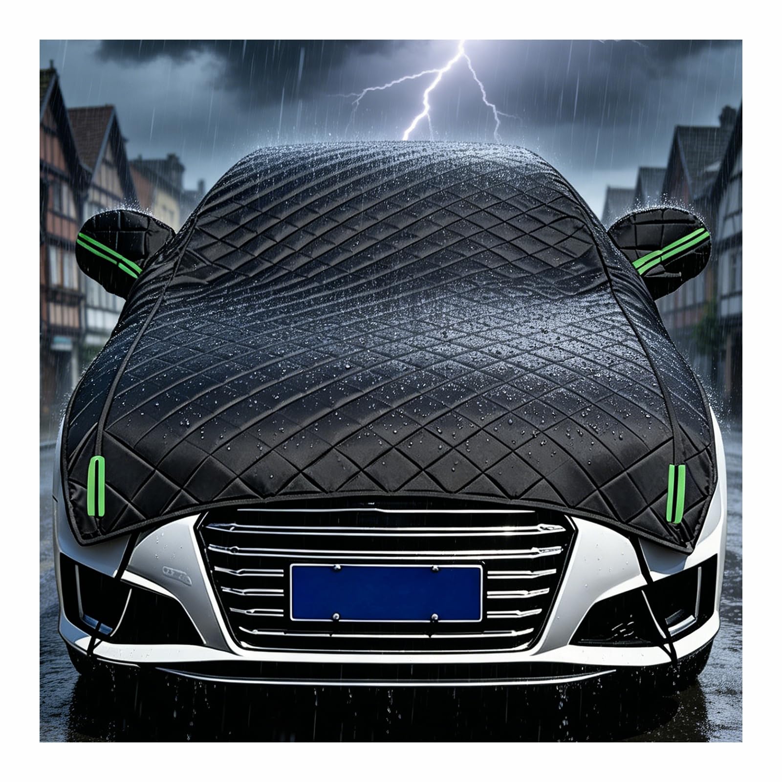 Telo Copriauto Antigrandine per Porsche Macan (2014-2024), Mezza Copertura Auto Imbottito, Impermeabile, Resistente a Neve, Pioggia, Polvere, Anti-UV Esterno Protettiva hlc1