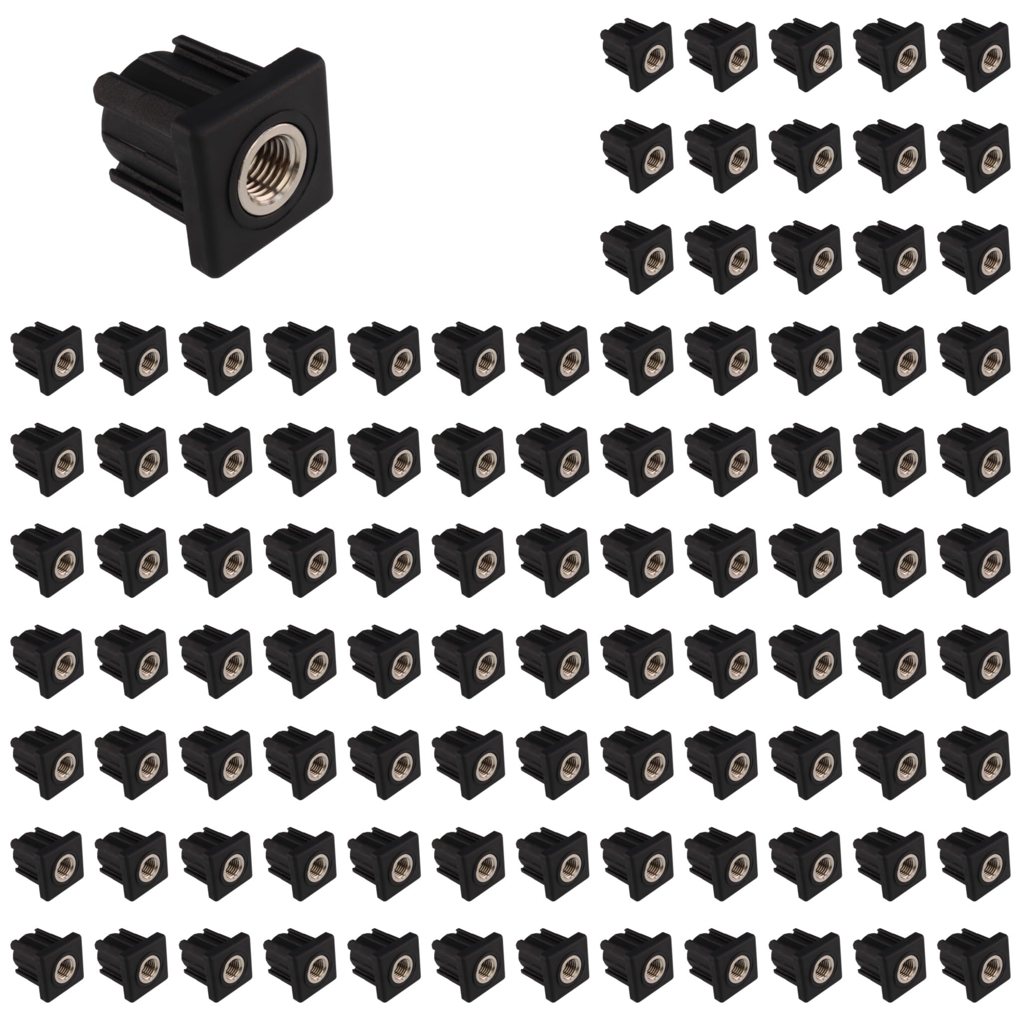 100 tapones roscados M16, 40 x 40 x 4,0, plástico PA reforzado con