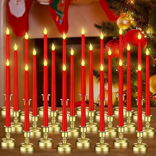 MTLEE 32 velas de ventana de Halloween con soportes dorados, luz LED de Halloween sin llama, luz de ventana falsa parpadeante, funciona con pilas,