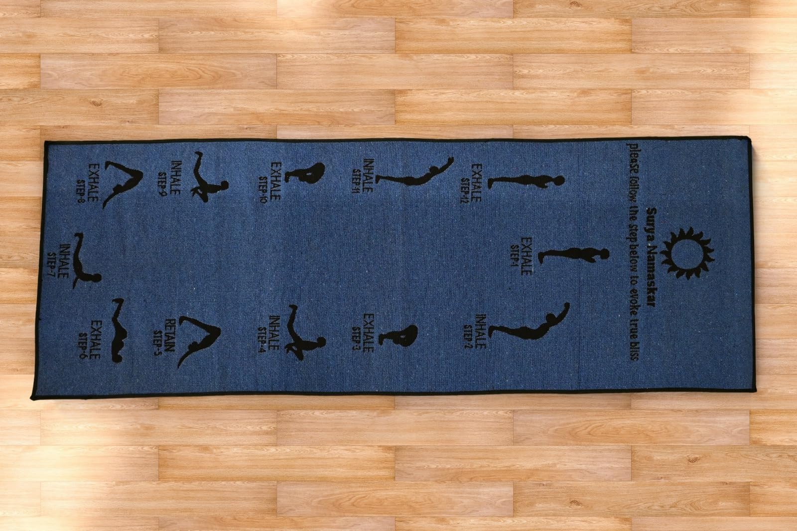 RADECOR 6mm Surya namaskar Yoga Mat With Anti Skid Backing For Women and Men (183cmx61cm) Blue-image-18